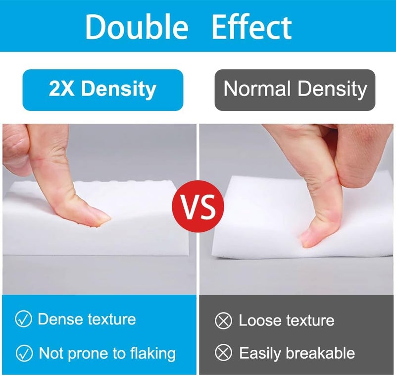 SmilinFit Magic Cleaning Erasers, Kitchen Sponge 10 Pack 2X Density Melamine Sponge Foam Pads, Multi-Functional Car Cleaning Supplies Cleaner for Kitchen, Bathroom, Shower, Window, Wall Cleaner - Image 3